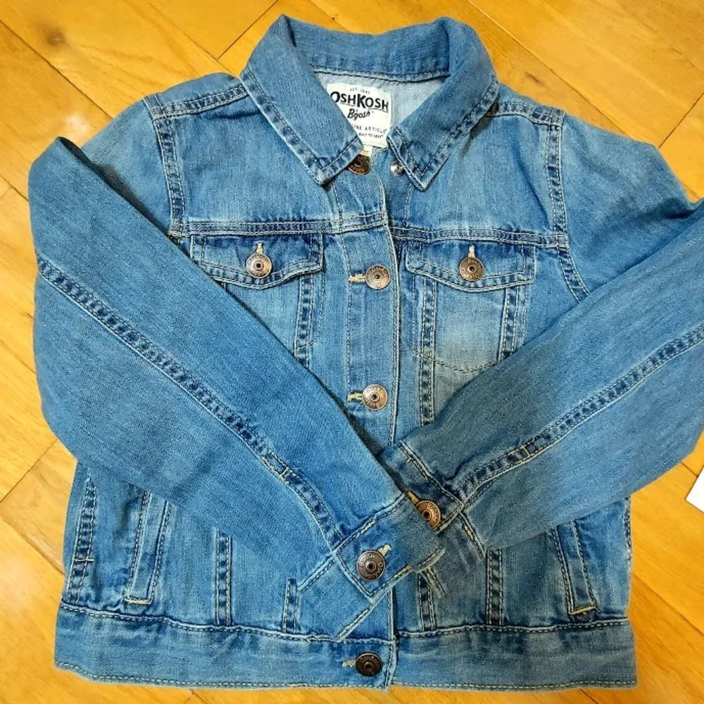 Oshkosh Denim Jacket‎ Preschool Big Kid Girls Size 8 Blue New